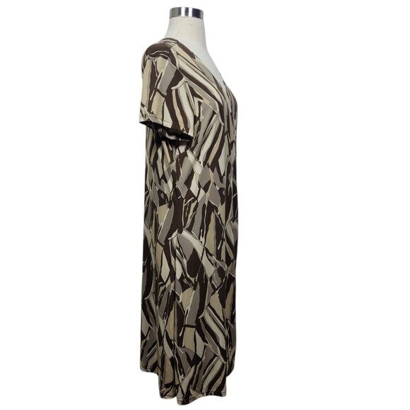 NWT Attention Faux Wrap Dress Size Large – Abstract Print Short Sleeve Stretch - Picture 3 of 10